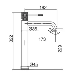 Mitigeur de Lavabo Anti-Calcaire Bec Haut Black Gun Métal IMEX GENOVA BDG053-3BGM