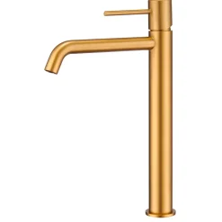 Mitigeur de Lavabo Anti-Calcaire Bec Haut Or Brossé IMEX MONZA BDM039-3OC