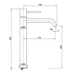 Mitigeur de Lavabo Anti-Calcaire Bec Haut Or Brossé IMEX MONZA BDM039-3OC