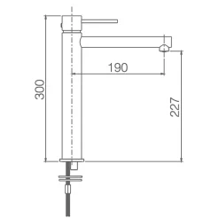 Mitigeur de Lavabo Anti-Calcaire Bec Haut Noir Mat IMEX MILOS STICK BDYS045-3NG