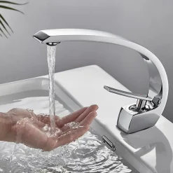 Mitigeur de lavabo Auralum max robinet lavabo en Laiton Chromé