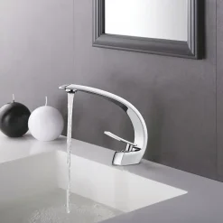 Mitigeur de lavabo Auralum max robinet lavabo en Laiton Chromé