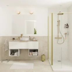 Mitigeur de lavabo avec mousseur orientable, taille XL, doré, H.25,7 cm, GoodHome Maza