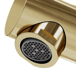 Mitigeur de lavabo avec mousseur orientable, taille XL, doré, H.25,7 cm, GoodHome Maza