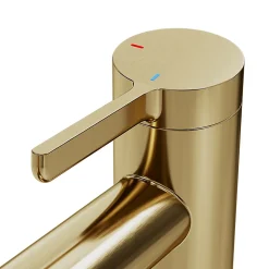 Mitigeur de lavabo avec mousseur orientable, taille XL, doré, H.25,7 cm, GoodHome Maza