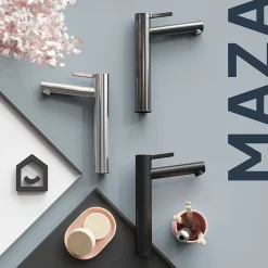 Mitigeur de lavabo avec mousseur orientable, taille XL, gun metal, H.25,7 cm, GoodHome Maza