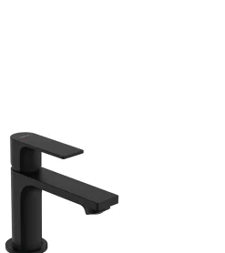 Mitigeur de lavabo avec tirette et vidage noir mat, Hansgrohe Rebris E 80 CoolStart