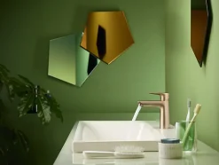 Mitigeur de lavabo avec tirette et vidage bronze brossé, Hansgrohe Talis E 110 EcoSmart