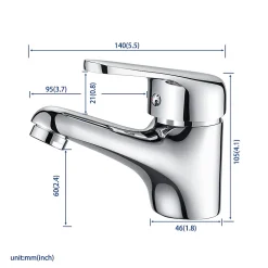 Mitigeur de lavabo avec Tirette de Vidage, Bonde Incluse, Auralum Max Robinet Salle de Bain Chromé Robinetterie en Laiton