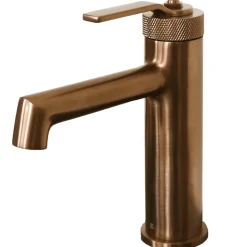 Mitigeur de lavabo bas cuivre brossé Essebagno Molette