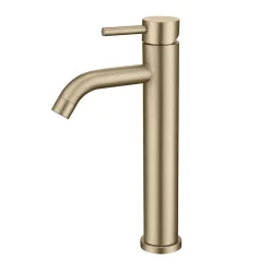 Mitigeur de lavabo bec haut SKY BATH or brossé PVD Inox S304 série Rock