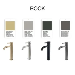 Mitigeur de lavabo bec haut SKY BATH or brossé PVD Inox S304 série Rock