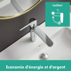 Mitigeur de lavabo chromé Hansgrohe Waterforms XL
