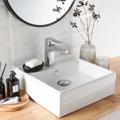 Mitigeur de lavabo chromé taille M avec bonde clic-clac, GoodHome Teesta