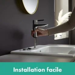 Mitigeur de lavabo chromé Hansgrohe Waterforms L CoolStart