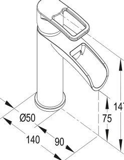 Mitigeur de lavabo chromé effet chute d'eau GoodHome Olmeto