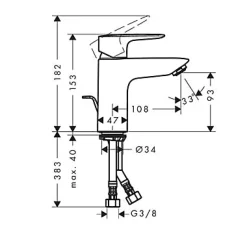 Mitigeur de lavabo chromé Hansgrohe Mysport L