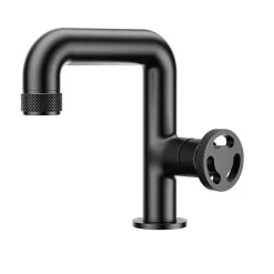 Mitigeur de lavabo H.18 cm, noir, Essebagno Factory