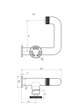 Mitigeur de lavabo H.18 cm, noir, Essebagno Factory