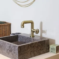 Mitigeur de lavabo H.18 cm,doré Essebagno Factory