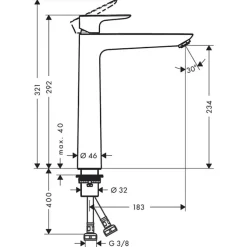 Mitigeur de lavabo HANSGROHE Talis E 240 aspect doré poli