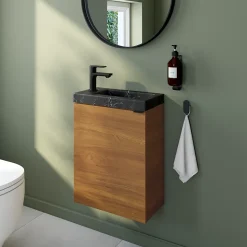 Mitigeur de lavabo Hansgrohe Rebris E 80 pour lave-mains sans tirette ni vidage noir mat
