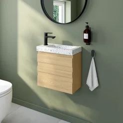 Mitigeur de lavabo Hansgrohe Rebris E 80 pour lave-mains sans tirette ni vidage noir mat