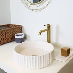 Mitigeur de lavabo haut Or brossé Essebagno Art Deco