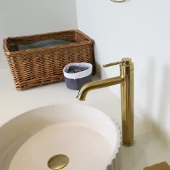 Mitigeur de lavabo haut Or brossé Essebagno Art Deco