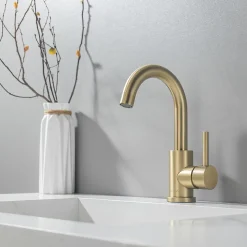 Mitigeur de lavabo LOMAZOO doré Lysa