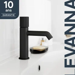 Mitigeur de lavabo M, noir, GoodHome Levanna