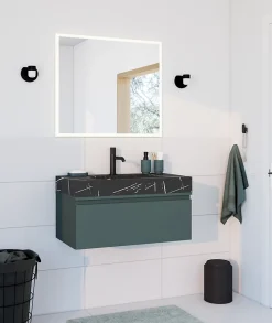 Mitigeur de lavabo M, noir, GoodHome Levanna