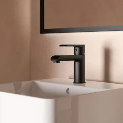 Mitigeur de lavabo mécanique H.14,6 cm, noir mat, Kramer Colors