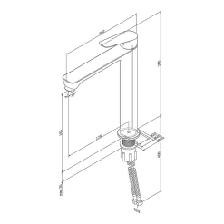 Mitigeur de lavabo Mitigeur Salle de Bain Robinet de lavabo, Chromé, taille L, FTA92000 AM.PM