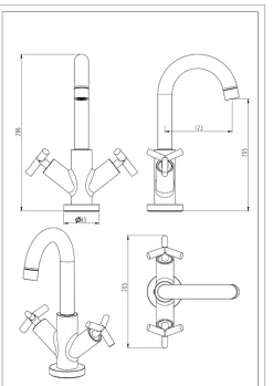 Mitigeur de lavabo noir Essebagno Essekross