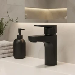 Mitigeur de lavabo noir GoodHome Cavally S