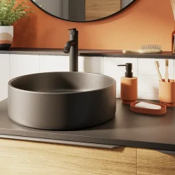 Mitigeur de lavabo noir GoodHome Selenga XL