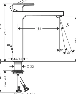 Mitigeur de lavabo noir mat Hansgrohe Vernis Shape