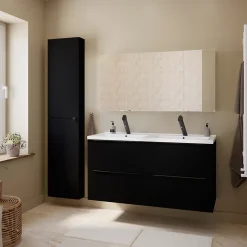 Mitigeur de lavabo noir mat GoodHome Nyasa