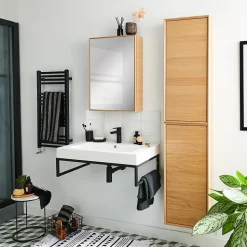 Mitigeur de lavabo noir taille M avec bonde clic-clac, GoodHome Cavally