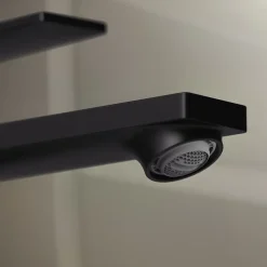 Mitigeur de lavabo pour vasque à poser avec tirette et vidage noir mat, Hansgrohe Rebris E 240 CoolStart