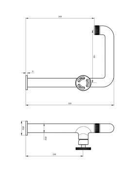 Mitigeur de lavabo XL H.32 cm, doré, Essebagno Factory