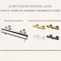 Mitigeur douche mécanique chrome Essebagno Luisa