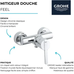 Mitigeur douche mécanique GROHE Feel