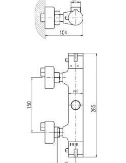 Mitigeur douche mural thermostatique laiton chromé sortie douchette haut-Argenté-Sans douchette-Argenté--28.50 -