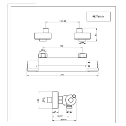 Mitigeur douche thermostatique chromé Essebagno Prime