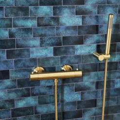 Mitigeur douche thermostatique Or brossé Essebagno Luisa