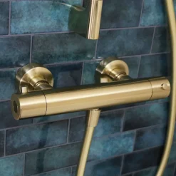 Mitigeur douche thermostatique Or brossé Essebagno Luisa