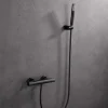 Mitigeur douche thermostatique noir gun metal en laiton avec finition PVD