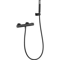 Mitigeur douche thermostatique noir gun metal en laiton avec finition PVD